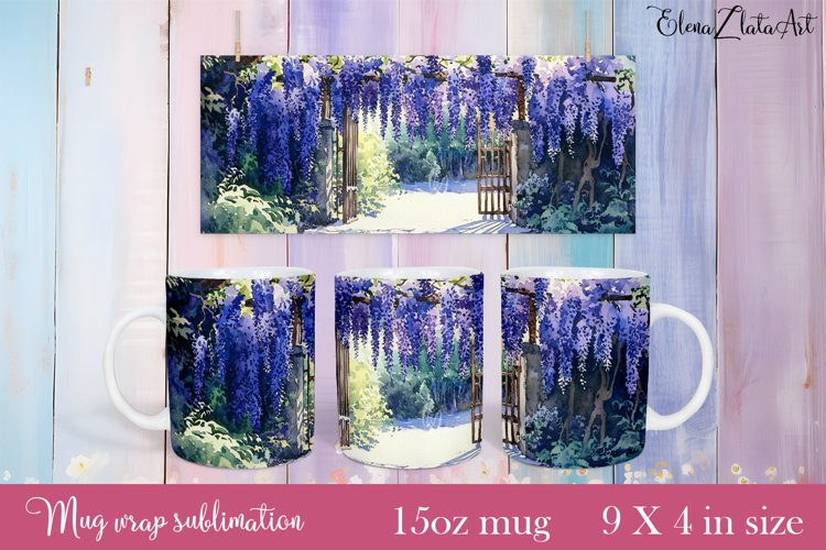 Flowers Mug Sublimation, Floral Design Mug example image 1