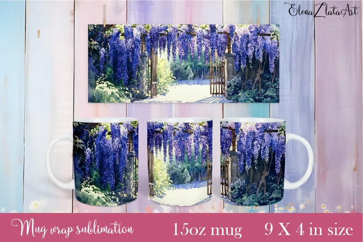 Flowers Mug Sublimation, Floral Design Mug
