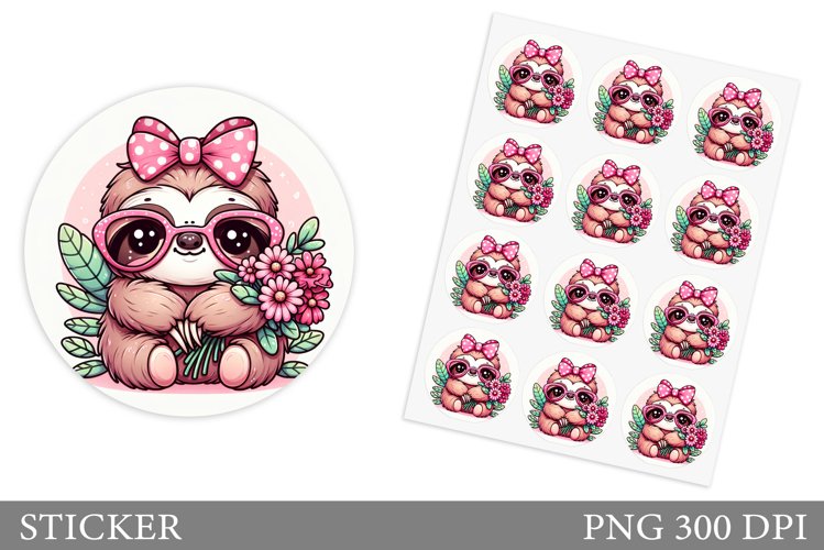 Cute Sloth Clipart Image 4