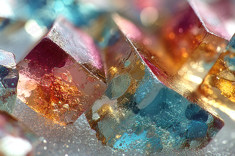 Colorful Ice Crystal Shards Macro Abstract Texture Art