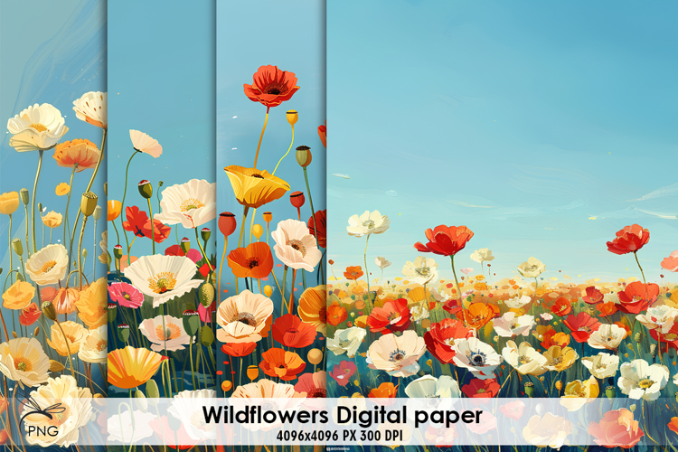 Floral digital paper, background clipart