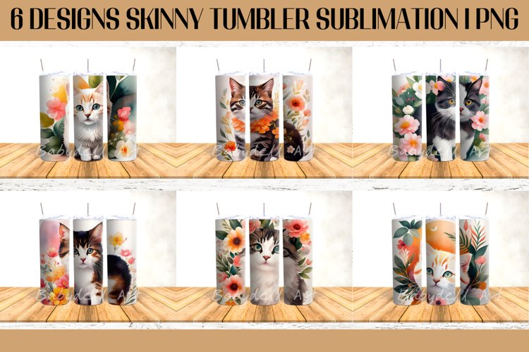 Cat Colorful 20 OZ Tumbler Sublimation Design