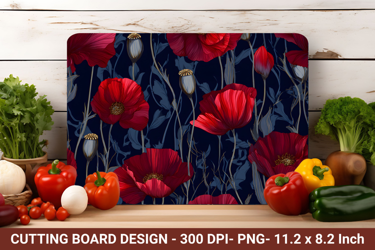 Poppy Flower Cutting Board | Cutting Board Png