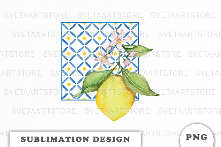 Watercolor Lemons composition png