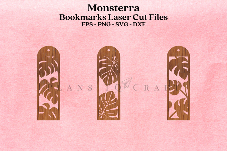 Monstera Plant Floral Bookmark Laser Cut File