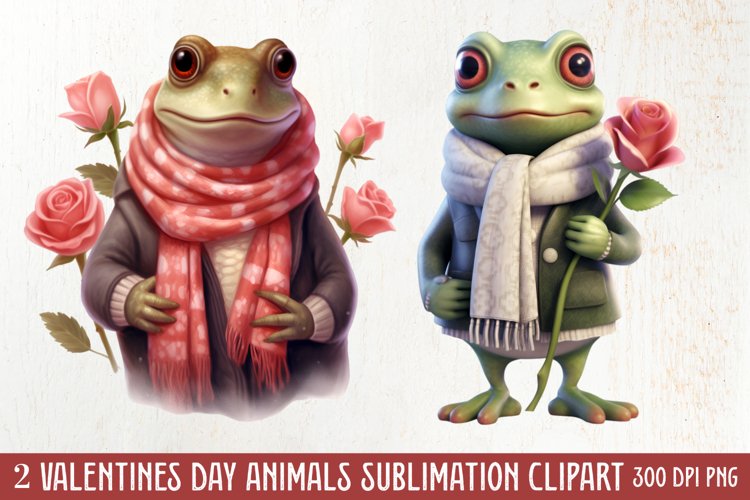 Valentines Day Animals Clipart, Valentines Couple
