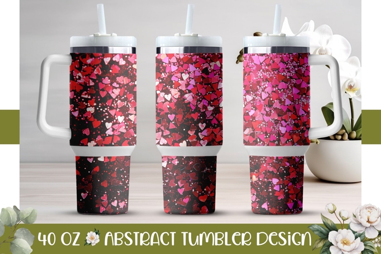 Dark Pink Tumbler Template, Love 40 Oz Tumbler Wrap