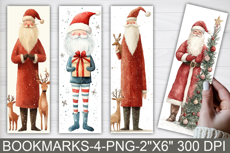Whimsical Santa Printable Bookmarks