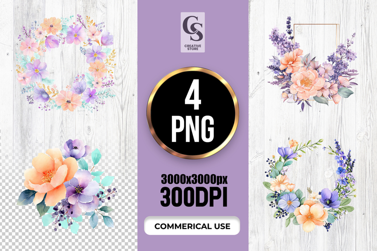 Floral Wreath Clipart Image 6