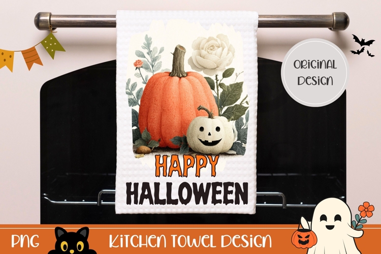 Happy Halloween Towel, Halloween Pumpkins Sublimation Towel