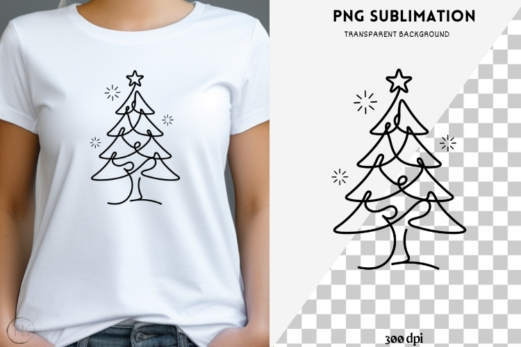 Christmas tree silhouette png design for T-shirts