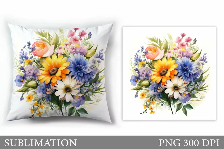 Flowers Sublimation. Flowers Pillow Sublimation