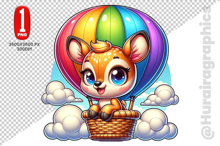 Cute Deer Clipart - PNG File