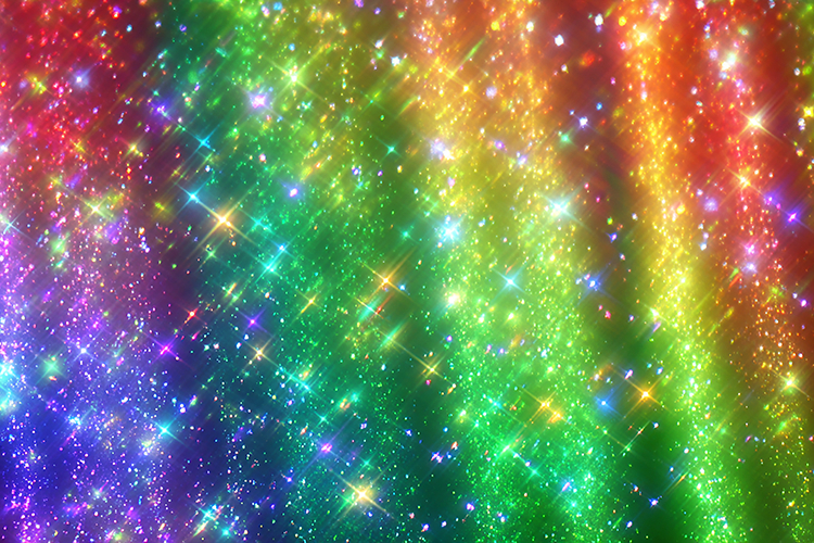 Stars and sparkles in a rainbow of colors