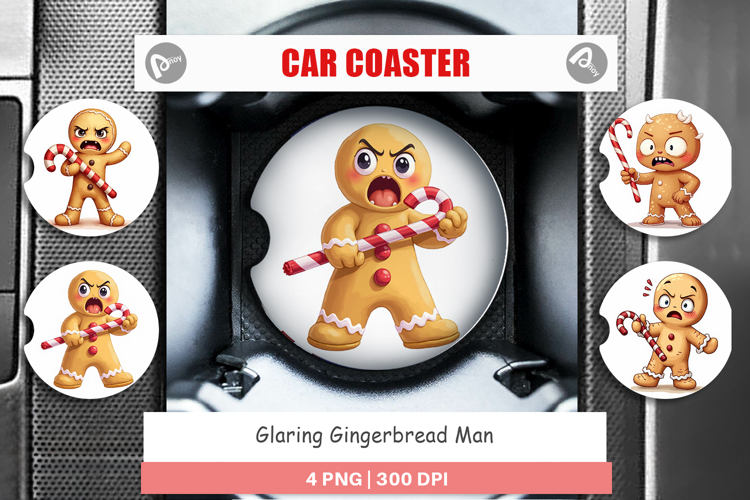 Car Coaster Glaring Gingerbread Man