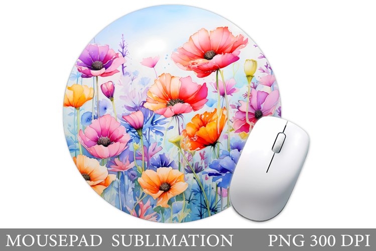 Wildflowers Mouse Pad. Flowers Mouse Pad Sublimation example image 1
