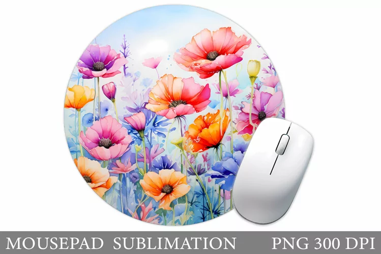 Wildflowers Mouse Pad. Flowers Mouse Pad Sublimation