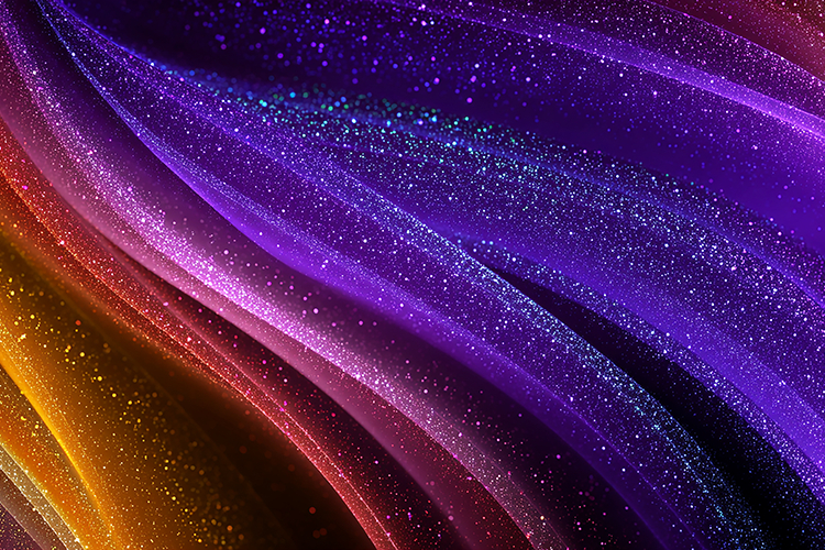 Glittering fabric-like folds in shades of purple & pink