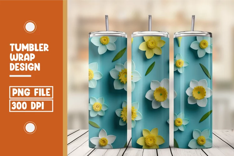 3d flower pattern tumbler wrap sublimation