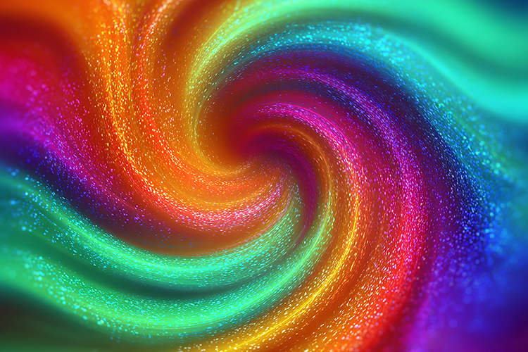 Swirl pattern with a mesmerizing rainbow effect