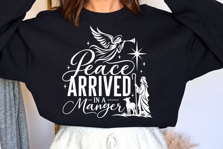 Grace Was Born Nativity Christmas PNG, Christian Nativity Gr example image 1