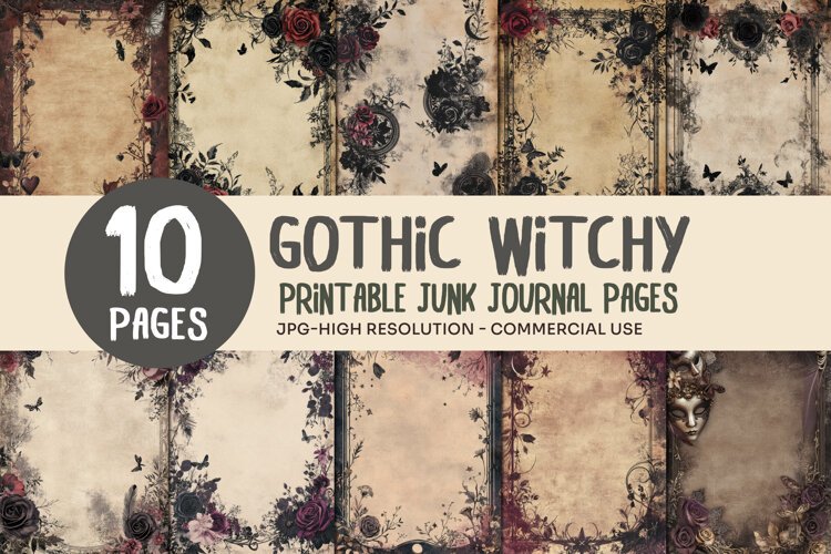 Gothic Rose Junk Journal Pages example image 1