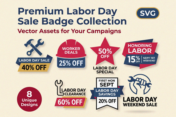 Labor Day Sale Badge SVG Collection