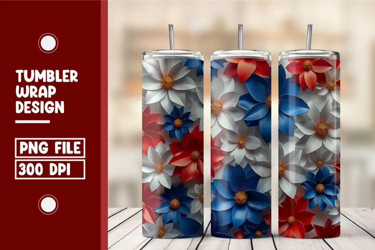 Flower Tumbler Wrap Design
