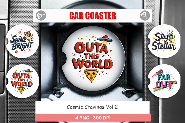 Cosmic Space Quotes Car Coaster