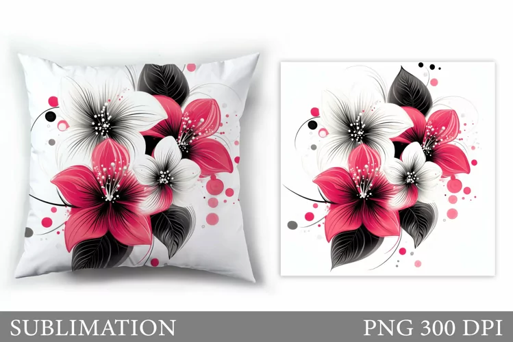 Flowers Sublimation. Wildflowers Pillow Sublimation