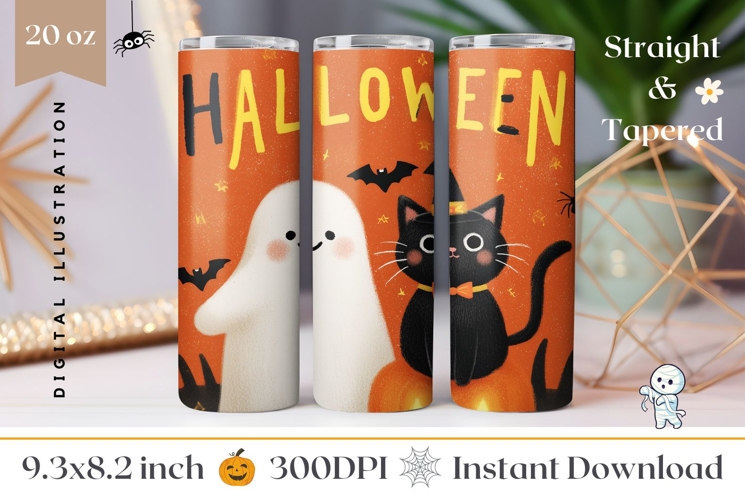 Halloween Ghost Tumbler Wrap Design, Spooky Ghost PNG