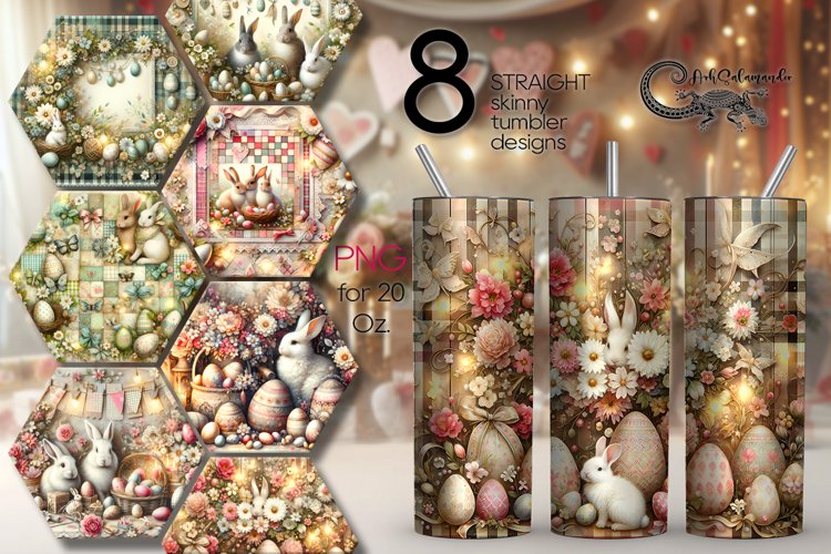 Vintage Easter | Skinny tumbler Sublimation design bundle