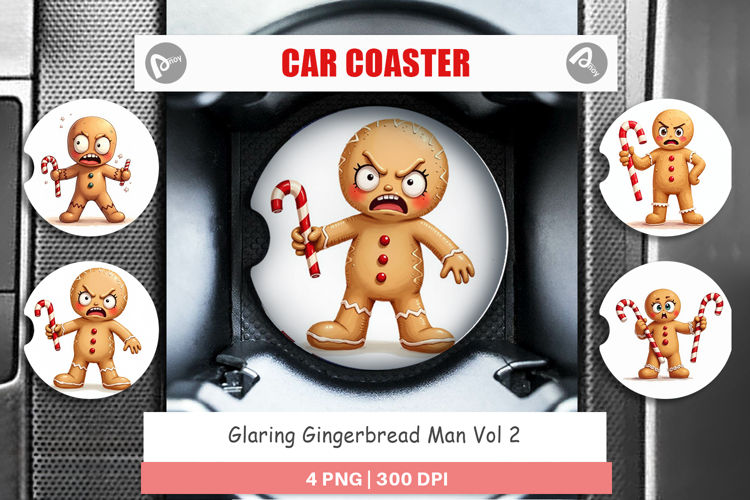 Car Coaster Glaring Gingerbread Man