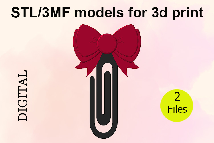 Paper Clips, Bow Beautiful STL/3MF files for 3D Printing