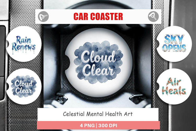 Celestial Mental Health Car Coaster