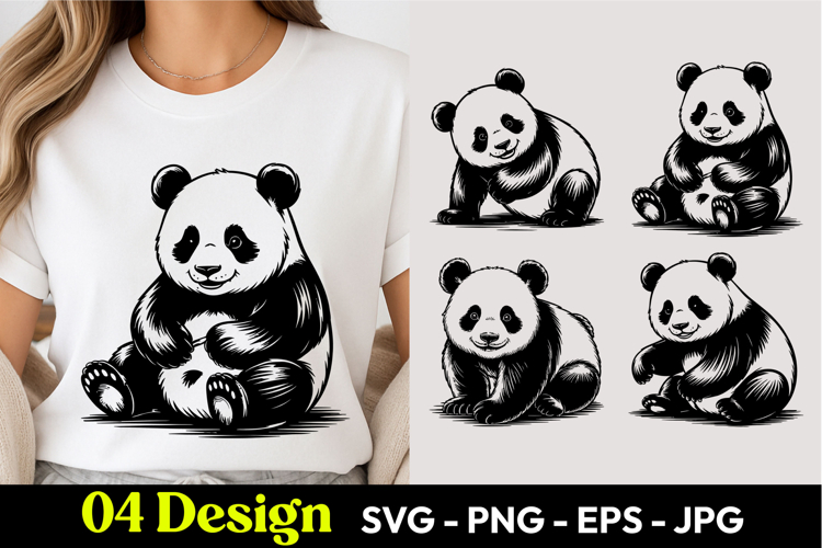 Cute Panda Cartoon SVG PNG