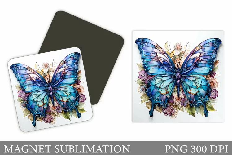 Butterfly Square Magnet. Butterfly Magnet Design