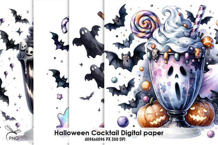 Halloween Cocktail digital paper