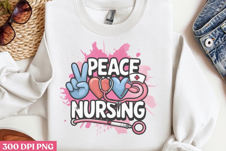 Peace nursing PNG, Nurse Sublimation PNG