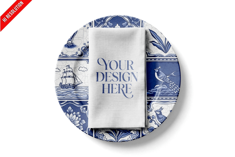 Cloth Napkin On Ceramic Plate