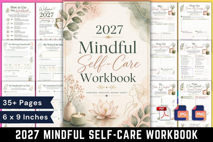 2027 Mindful Self-Care Workbook example image 1