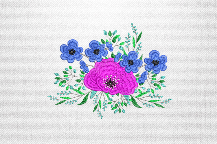 Blue Flowers Clipart Image 2