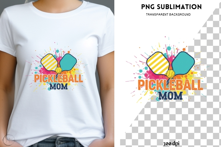 Pickleball mom png design for T-shirts