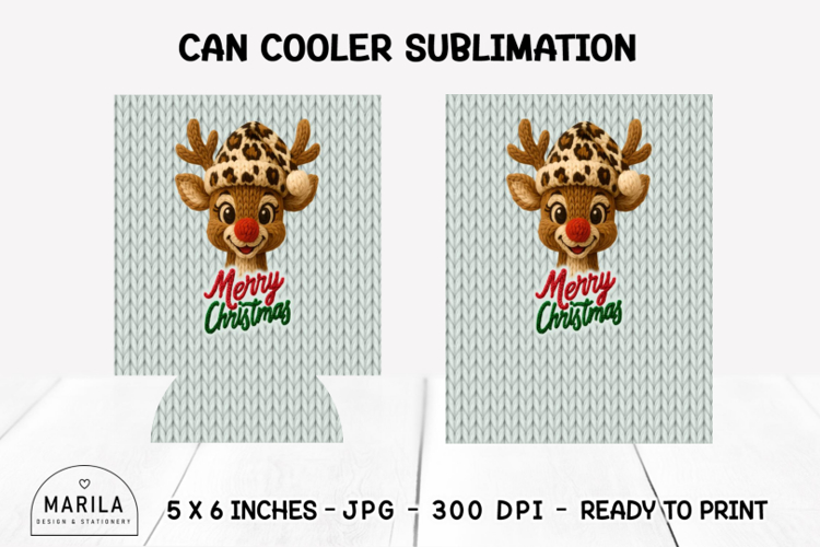 Merry Christmas Can Cooler Wrap | 12oz Sublimation #19