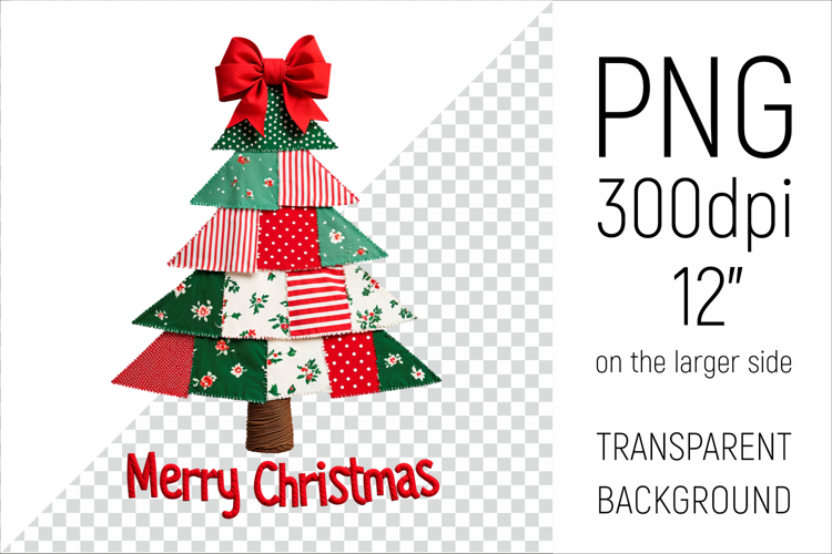 Christmas Tree Patchwork PNG | Merry Christmas Clipart