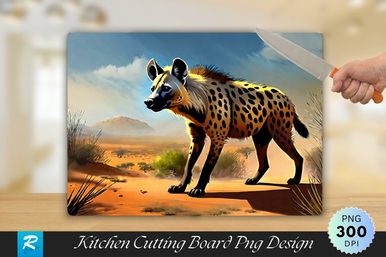 Hyena Background Cutting Board Sublimation Design example image 1