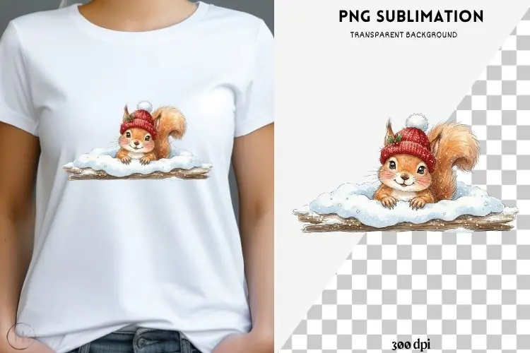 Christmas peeking character png design for T-shirts