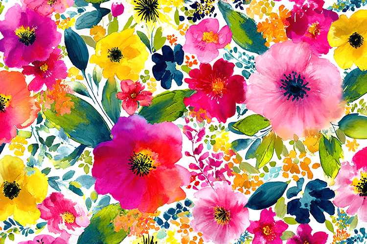 Vibrant Watercolor Floral Pattern Background Design