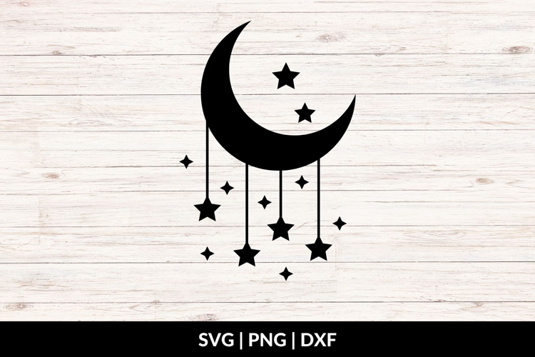 Crescent Moon SVG, Celestial Clipart