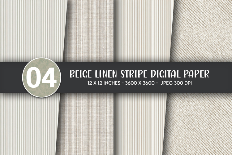 Beige Linen Stripe Digital Paper